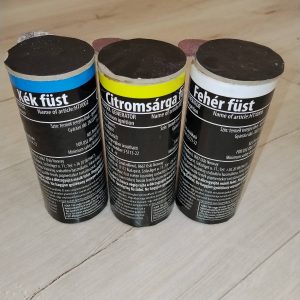 Curacao/szurkolói csomag(3 db/csomag)Füstgyertya_120_kék_sárga_fehér_