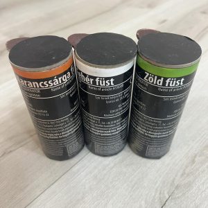 Elefántcsontpart/szurkolói csomag(3 db/csomag)Füstgyertya_120_fehér_narancssárga_zöld