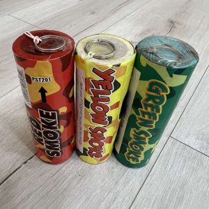 Szenegál/szurkolói csomag(3 db/csomag)Füstgyertya 70_gránát_piros-sárga-zöld