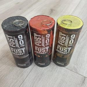 Belgium/szurkolói csomag(3 db/csomag)Füstgyertya_90_gránát_sárga_piros_fekete